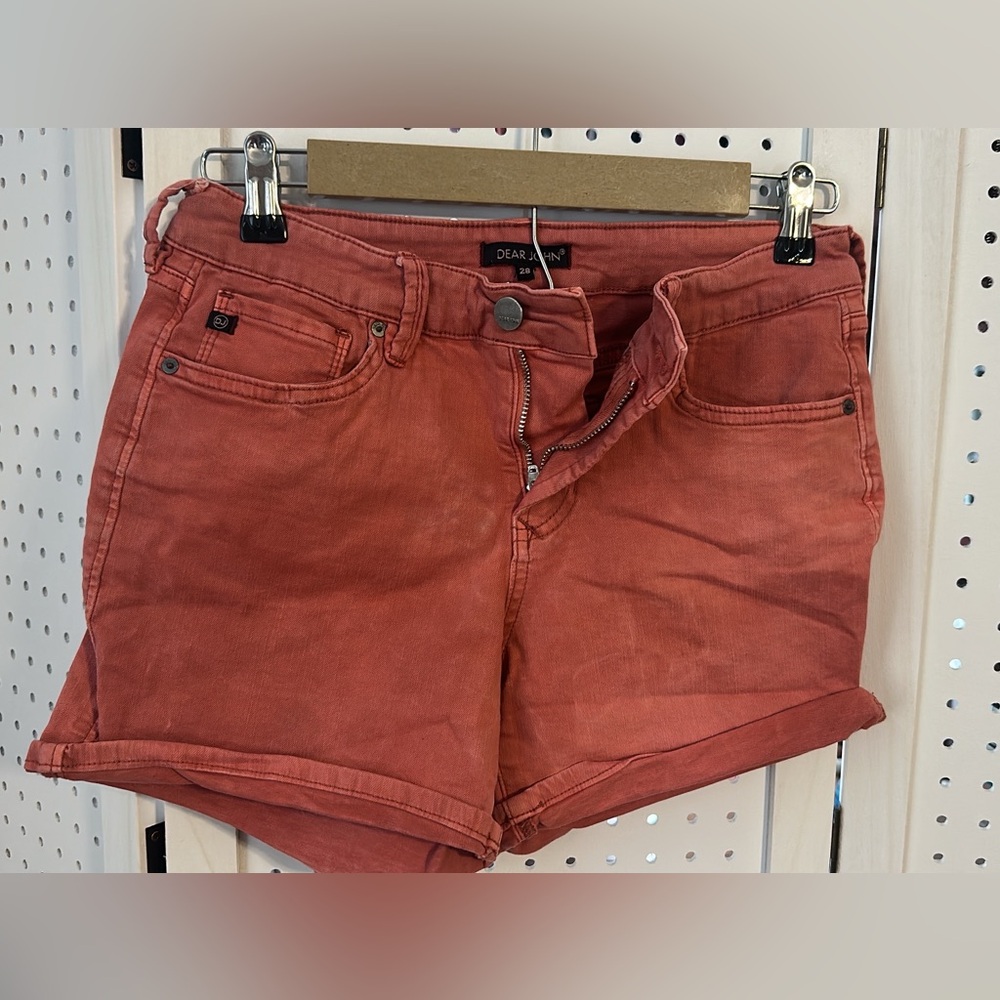Dear John Light Rust Red Jean Shorts